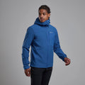 Neptune Blue Montane Men's Tenacity XT Hooded Softshell Jacket Model Front