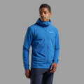 Neptune Blue Montane Men's Tenacity Nano Hooded Softshell Jacket Model Front